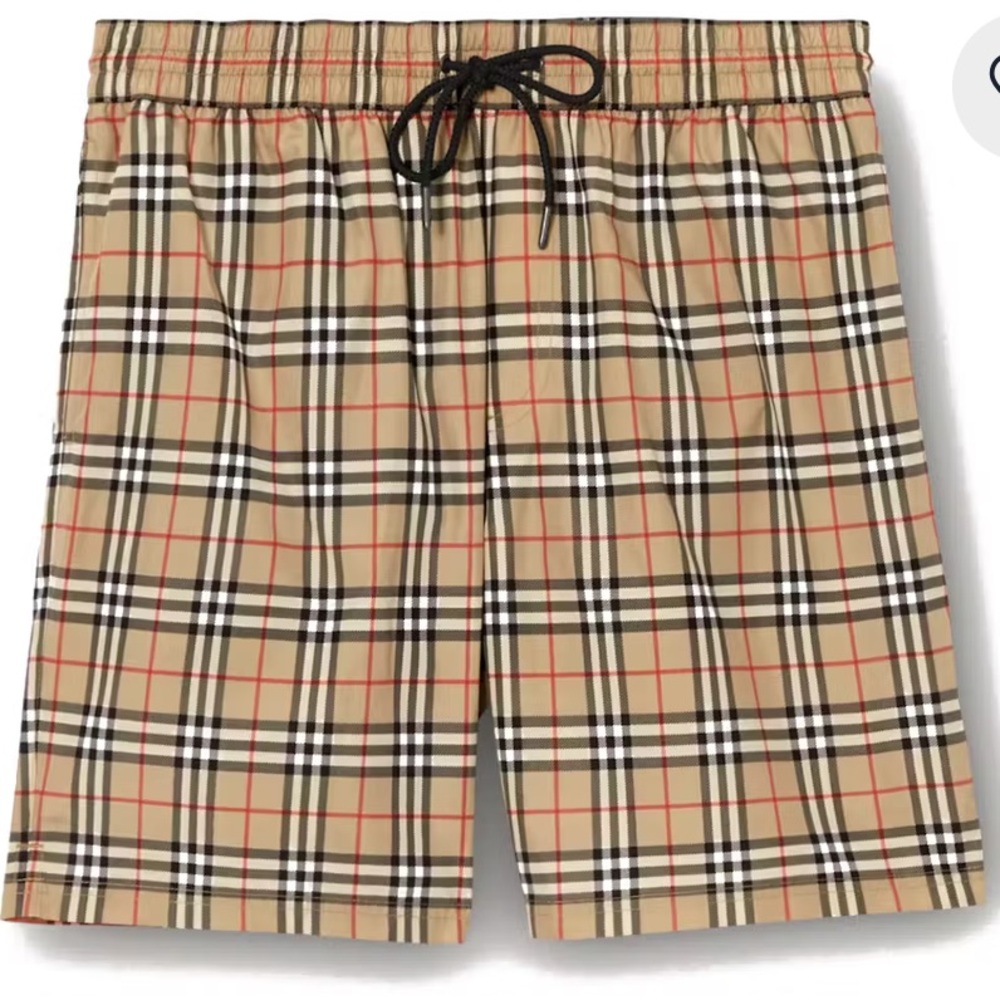 Burberry swim shorts Tan and Black Plaid Men Shorts